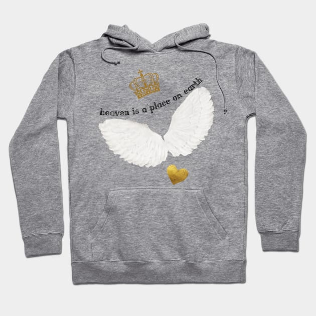 Angel wings heaven is a place on earth Hoodie by Once Upon a Find Couture 